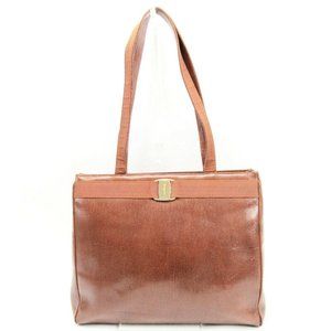 Ferragamo tote bag Vala fitting leather Auth used T17230